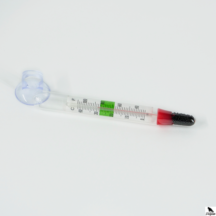 Sklenený teplomer s prísavkou