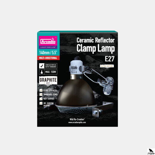 REFLECTOR CLAMP LAMP + DRŽIAK KERAMICKÝ E27 14CM GRAFIT.